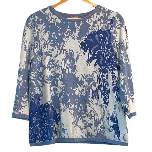 Chico's Floral Sweater Top Woman's Size 2 - Picture 1 of 14